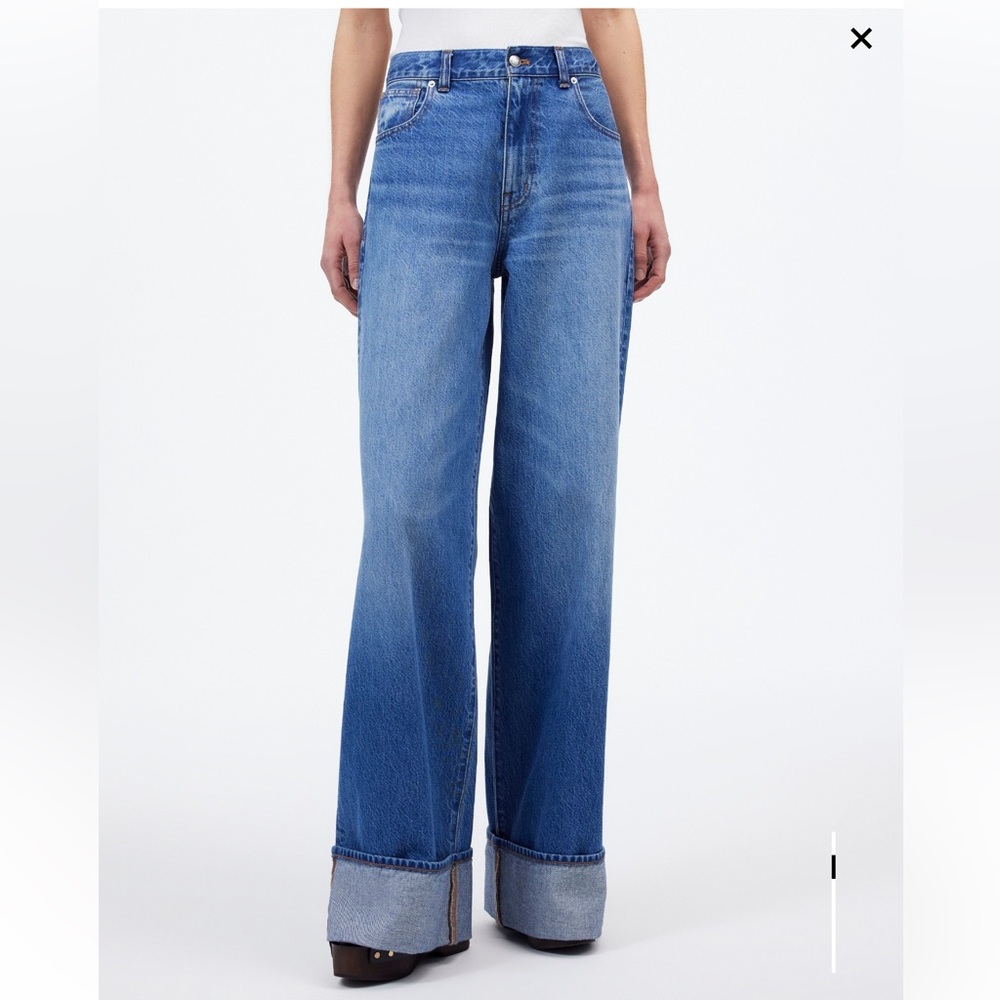 Madewell Flare Wide-Leg Jeans in Classic Blue
